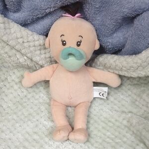 Adorable Plush Baby Doll with Magnetic Pacifier